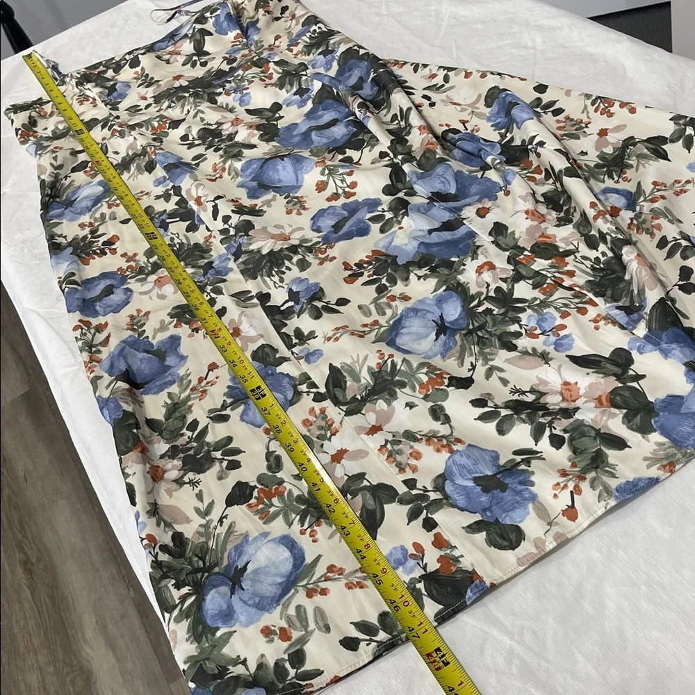 Abercrombie & Fitch Camille Dress cream blue green floral print size Large women - Picture 16 of 16